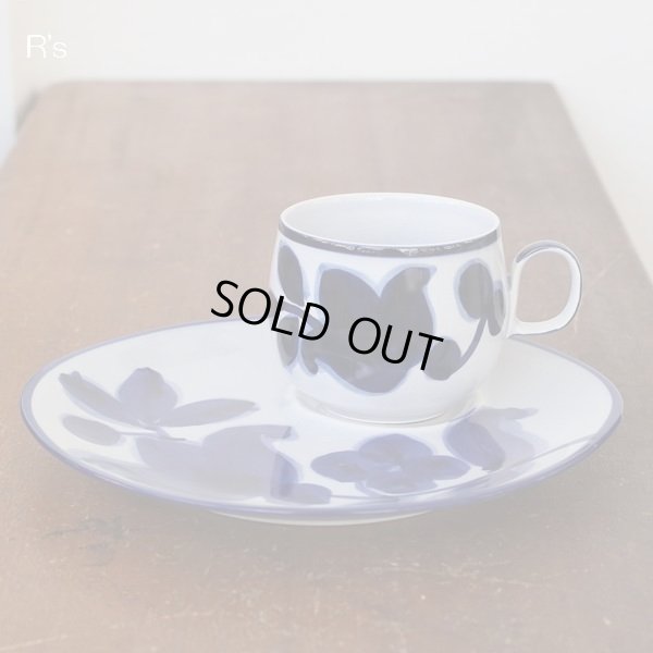 画像2: Sango　三郷陶器　カップ＆プレート　青い花柄　ハンドペイント　未使用品（箱12　4583）