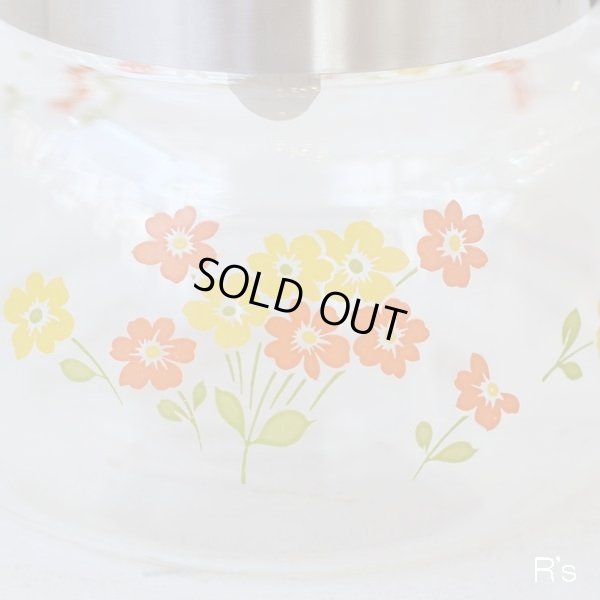 画像3: NARUMI　鳴海製陶　クックマミー　ティーサーバー　ガラスティーポット　花柄　直火用　2〜3人用　未使用品（ｗ4632）