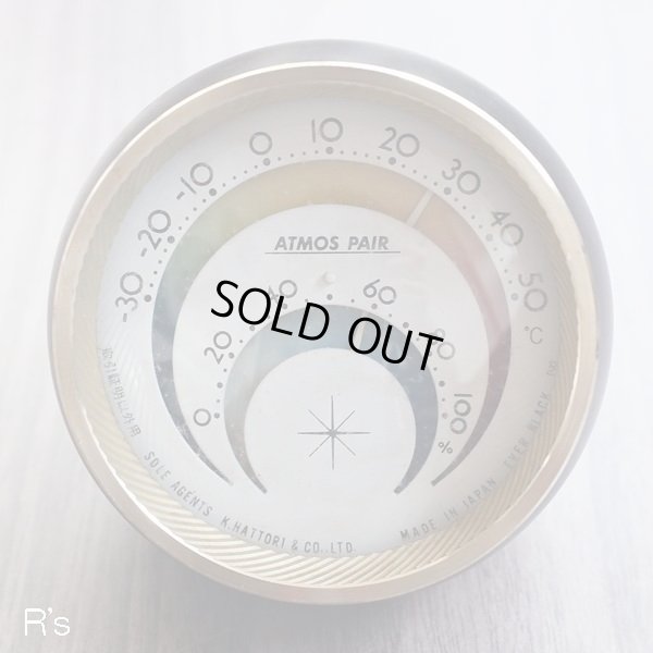 画像2: K.HATTORI　服部時計店　ATMOS　PAIR　卓上型　温・湿度計　EVER　BLACK　ユーズド品（T4655）