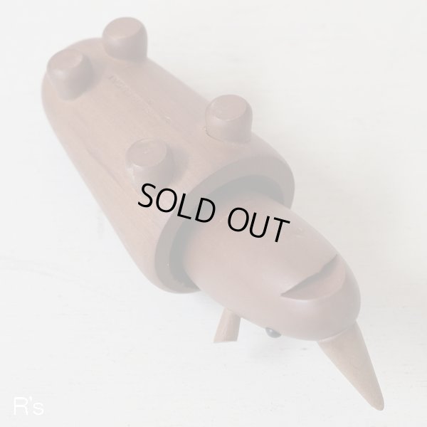 画像6: 千趣会　ロイヤルペット　サイ　木製　動物の置物　ユーズド品（箱10　4693）