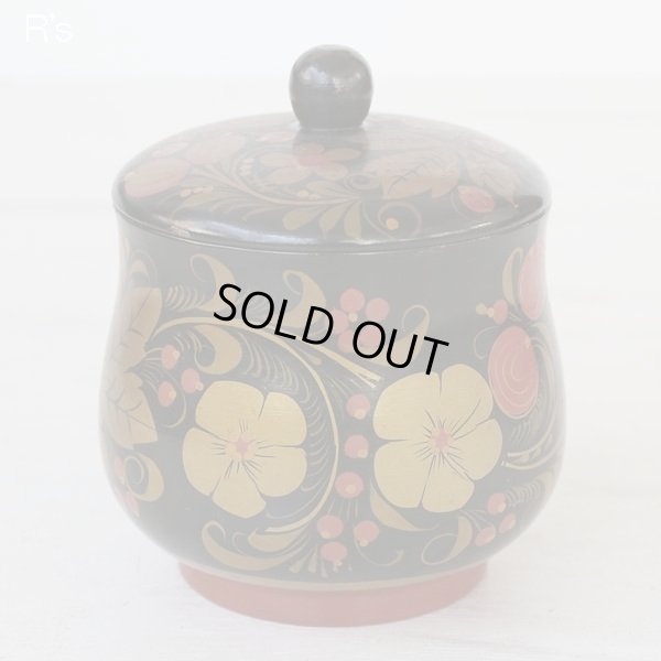 画像3: USSR　ソビエト連邦製　小物入れ　キャニスター　黒地に花柄　ユーズド品（店4706）