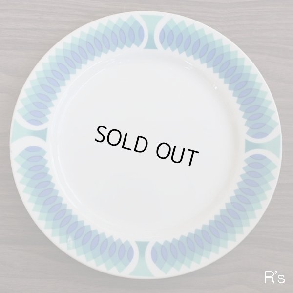 画像2: ヴィンテージ　Fancy　ケーキソーサー　20ｃｍプレート　2枚セット　ブルーグリーン　ユーズド品（モ4702）