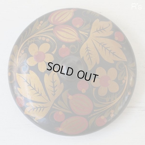 画像7: USSR　ソビエト連邦製　小物入れ　キャニスター　黒地に花柄　ユーズド品（店4706）