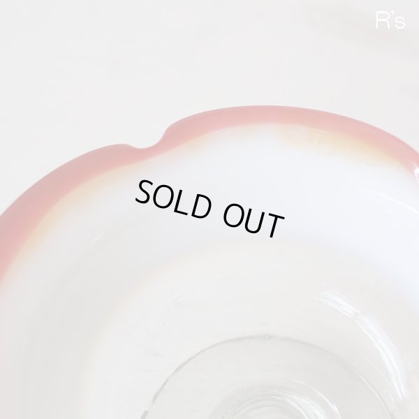 画像10: アンティーク　氷コップ　古いガラス器　乳白色×赤縁（か3410）