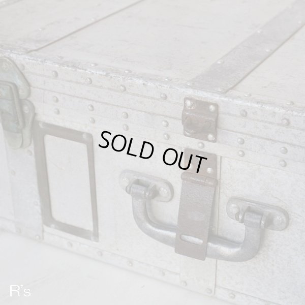 画像5: アンティーク　アルミ製トランク　リベット留め　シャビーシックインテリア（店4782）