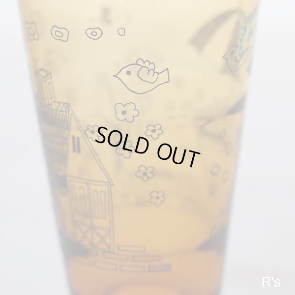 画像7: NT　ノリタケ　レトロ　脚付きグラス　タンブラー　メルヘンなイラスト　アンバー　未使用品（ま4860）