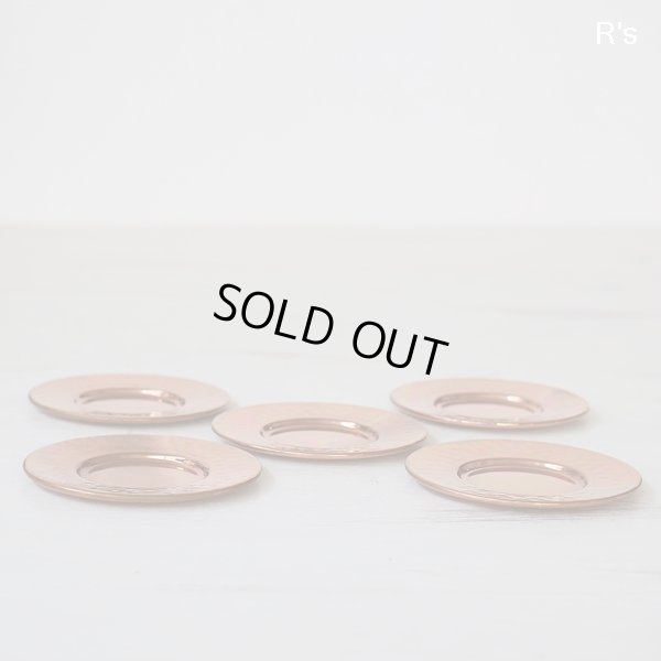 画像5: Shinko　新光金属　COPPER100　銅製コースター　5枚セット　鎚目　未使用品　袋入り（ヲ4903）