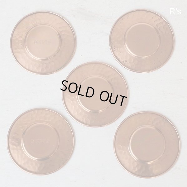 画像6: Shinko　新光金属　COPPER100　銅製コースター　5枚セット　鎚目　未使用品　袋入り（ヲ4903）