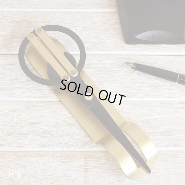 画像2: ステンレス　スタイリッシュなハサミ　黒×金　未使用品　箱付き（セ4992）