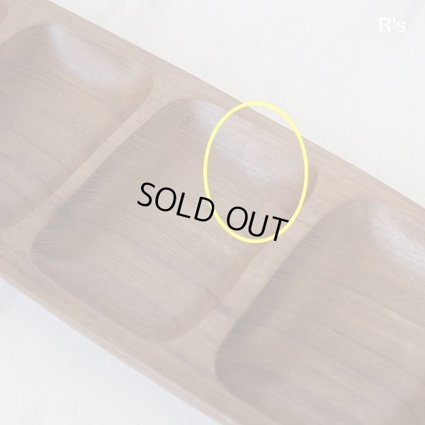 画像5: タイ　チークウッド　6分割　木製仕切り皿　おつまみ皿　ユーズド品（ｆ4998）