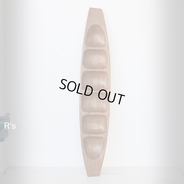 画像2: タイ　チークウッド　6分割　木製仕切り皿　おつまみ皿　ユーズド品（ｆ4998）