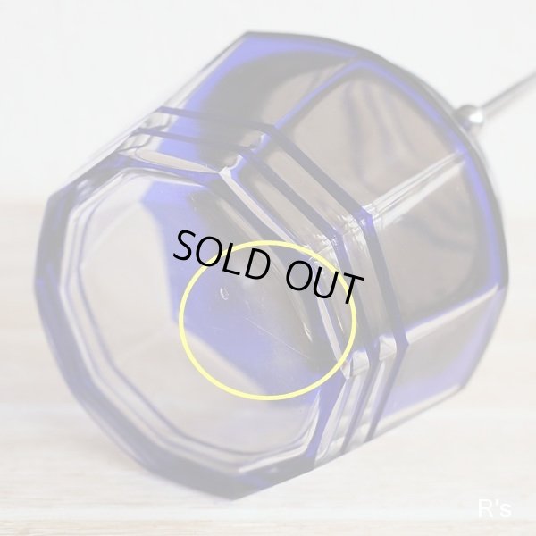 画像7: レトロ　ガラス　シュガーポット　スプーン付き　ブルー　ユーズド品（も5032）