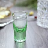 レトロ　ショットグラス　リキュールグラス　グリーン（も5031）