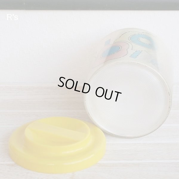 画像6: レトロ　キャニスター　調味料入れ　プラスチックケース　花柄　蓋イエロー　ユーズド品（し5041）