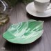 画像1: 深川製磁　葉型の小皿　ハンドペイント　グリーン　アンティーク品（O5060) (1)