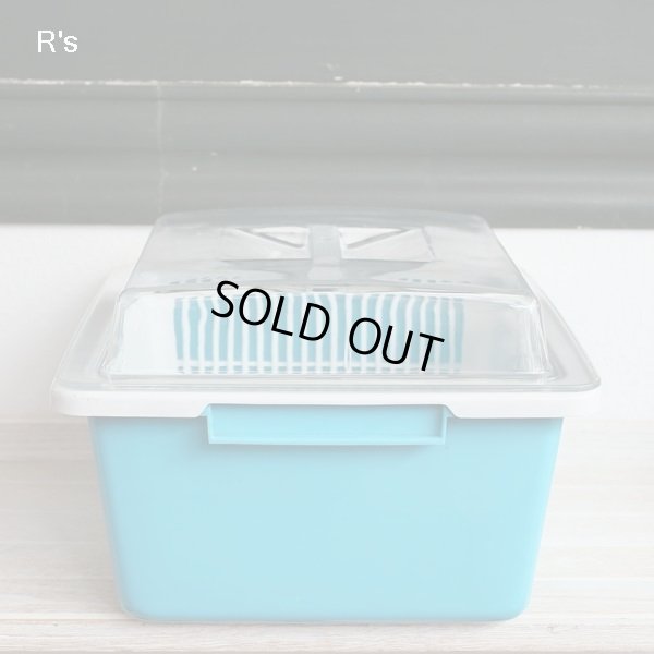 画像3: Ｙ・Ｋ印　ヨシカワ　レトロ　水切りカゴ　蓋付き　ブルー　ユーズド品（店5083）