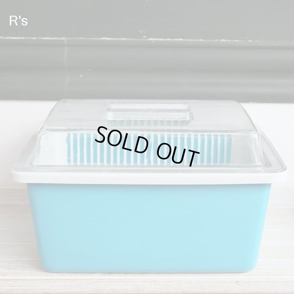 画像2: Ｙ・Ｋ印　ヨシカワ　レトロ　水切りカゴ　蓋付き　ブルー　ユーズド品（店5083）