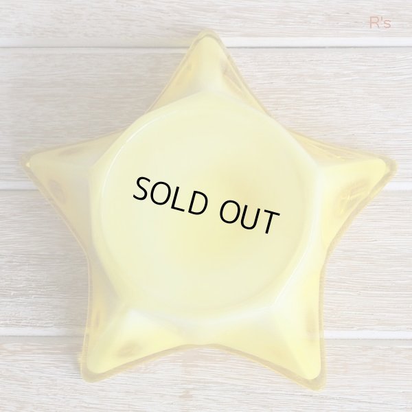 画像5: Sasaki　Glass　佐々木硝子　レトロ　星型　ガラス　キャンドルスタンド　燭台　イエロー　未使用品（ハ5233）