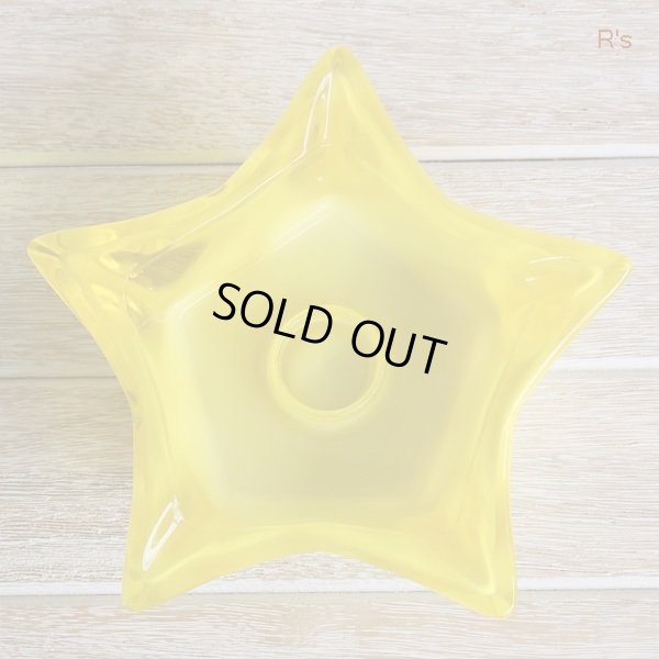 画像3: Sasaki　Glass　佐々木硝子　レトロ　星型　ガラス　キャンドルスタンド　燭台　イエロー　未使用品（ハ5233）