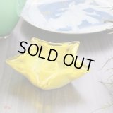 Sasaki　Glass　佐々木硝子　レトロ　星型　ガラス　キャンドルスタンド　燭台　イエロー　未使用品（ハ5233）