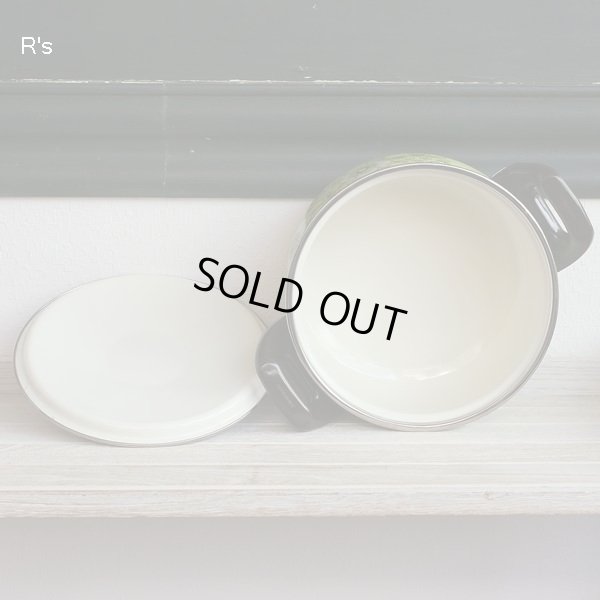 画像6: 荒川金属工業　マルビシ　カラーホーローウェア　20ｃｍソースポット　両手鍋　フローリー　グリーン　未使用品　箱付き（KK5256)