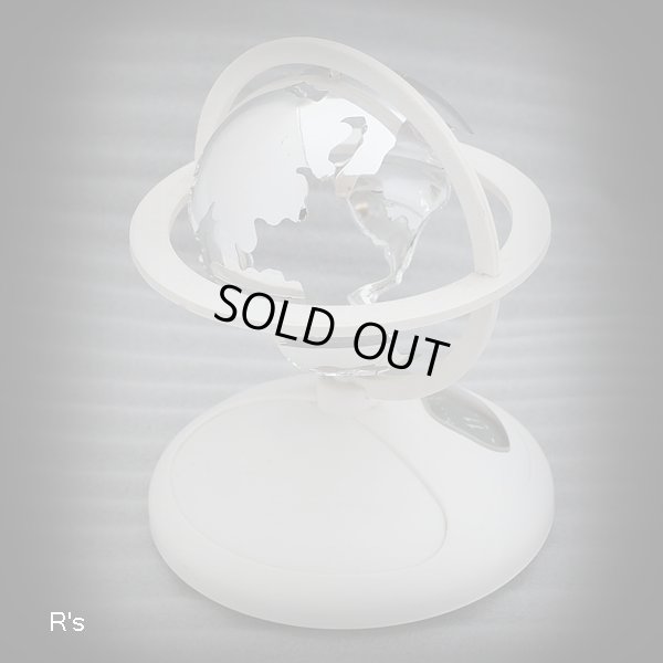 画像4: 回る地球儀時計　レトロ　置時計　白　ユーズド品（店5274）