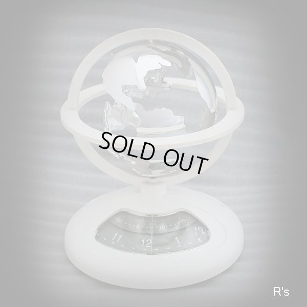 画像3: 回る地球儀時計　レトロ　置時計　白　ユーズド品（店5274）