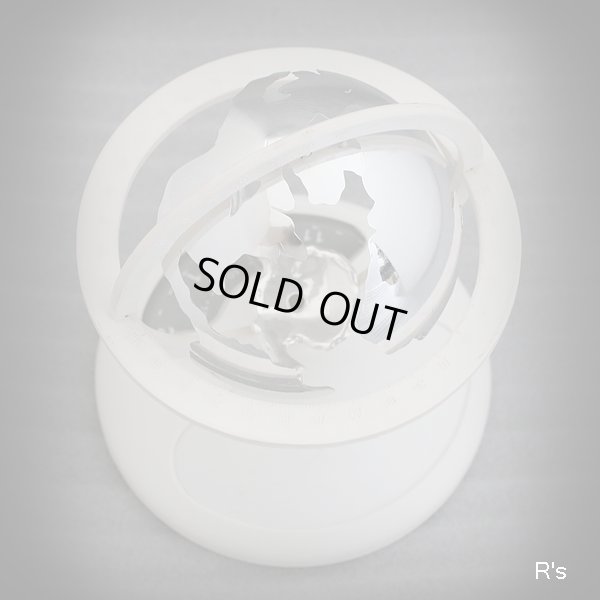 画像6: 回る地球儀時計　レトロ　置時計　白　ユーズド品（店5274）