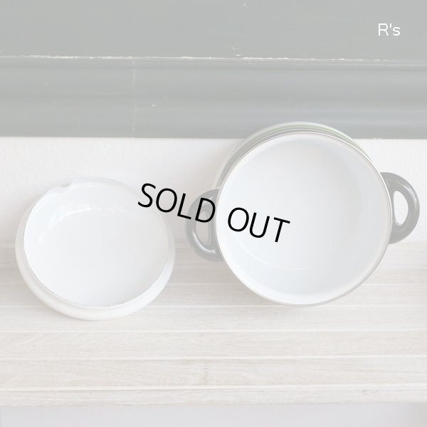 画像4: ルビー　ホーローウェア　20ｃｍ両手鍋　An idyl　グリーンライン　2.8L　未使用品（JJ5306)