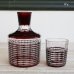 画像2: 薩摩切子　冠水瓶　ウォーターピッチャー＆グラスセット　赤縞　アンティーク品（JJ5308)