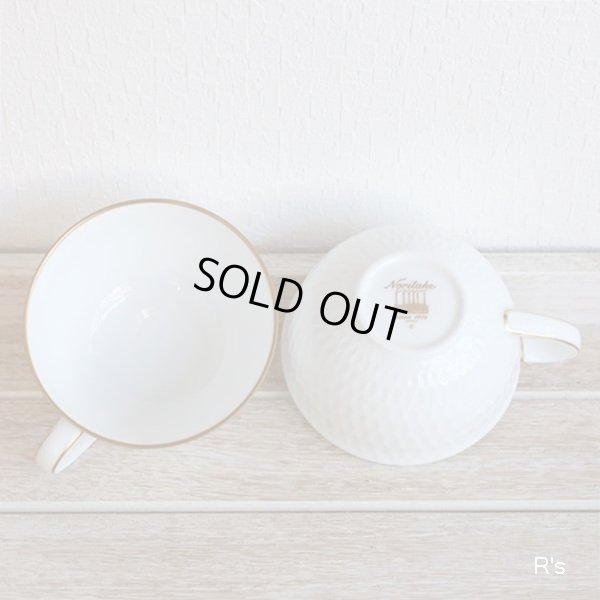 画像3: ノリタケ　ダイヤモンドコレクション　フェアモント　ペアカップ＆ソーサー　ホワイト　未使用品　箱付き