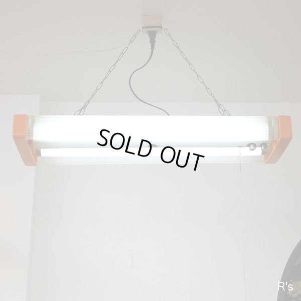 画像2: ナショナル　レトロ　ペンダントライト　吊り下げ照明　長方形　オレンジ　ユーズド品（店5326）