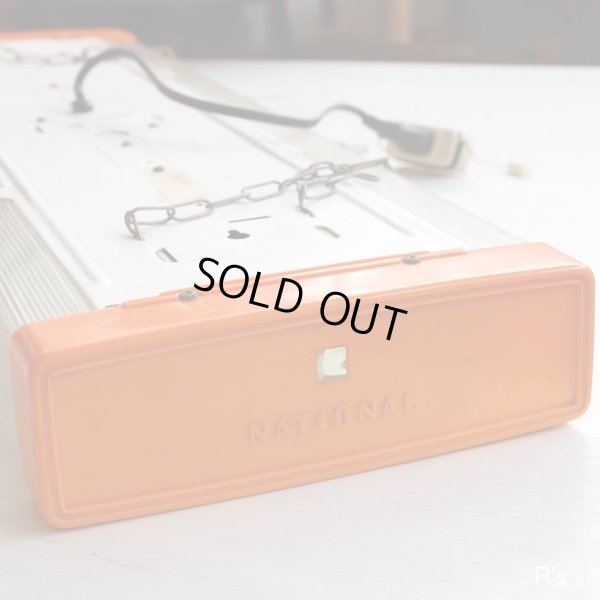 画像8: ナショナル　レトロ　ペンダントライト　吊り下げ照明　長方形　オレンジ　ユーズド品（店5326）