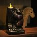 画像1: 北海道民芸　木彫りの熊の置物　LEDキャンドル付き　ユーズド品（店5346） (1)