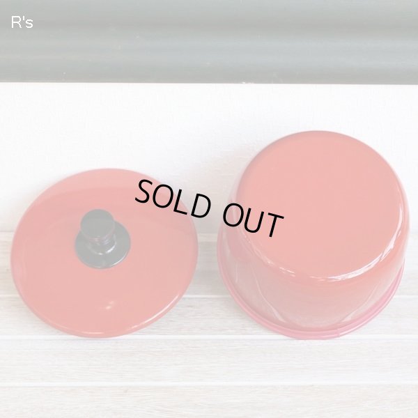 画像7: タチバナ　K&Y　ホーローキャニスター/小物入れ　赤　未使用品（ゆ5355）