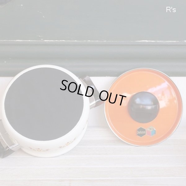 画像6: 富士ホーロー　ハニーウェア　ホーロー両手鍋　20ｃｍ　幾何学花柄　未使用品（a 5370）