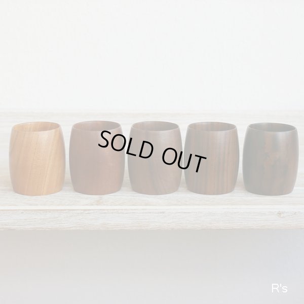 画像3: 銘木盃　青峰重倫作　木製盃5客セット　未使用品　共箱付き（u 5366）