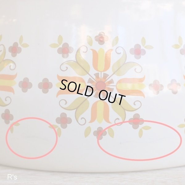 画像2: 富士ホーロー　ハニーウェア　ホーロー両手鍋　20ｃｍ　幾何学花柄　未使用品（a 5370）