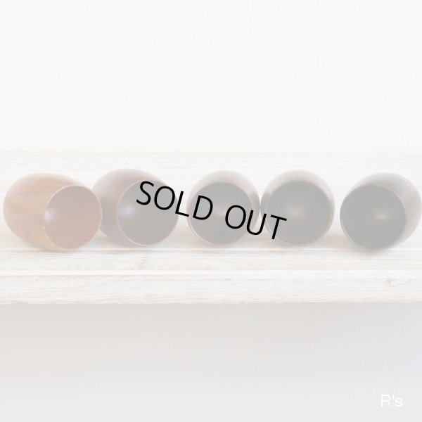 画像4: 銘木盃　青峰重倫作　木製盃5客セット　未使用品　共箱付き（u 5366）