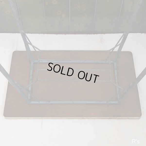 画像10: シャビーシック　レトロ　アイアン　デコラテーブル　サイドテーブル　グリーン　ユーズド品（店5384）