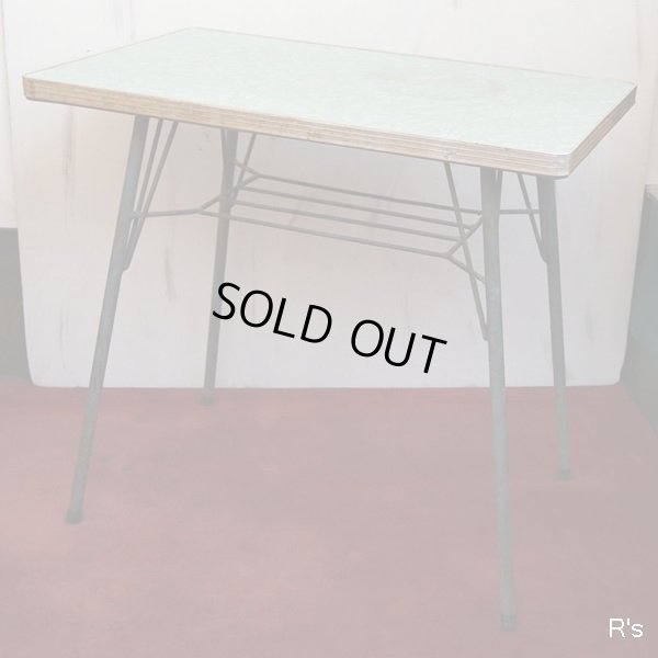 画像3: シャビーシック　レトロ　アイアン　デコラテーブル　サイドテーブル　グリーン　ユーズド品（店5384）