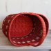 画像7: レトロ　ビニール編み　籠バッグ　買い物カゴ　赤　ユーズド品（店5387）