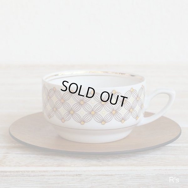 画像2: cccp RPR　ソビエト連邦　リガ陶器工場製　アンティークカップ＆プライウッドソーサー　黄色の柄　カスタム品（ｑ5401）