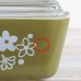 画像4: U.S.A.　PYREX　オールドパイレックス　OVENWEAR　リフリッジレーターディッシュM　グリーン　花柄　未使用品（ヤ5406）