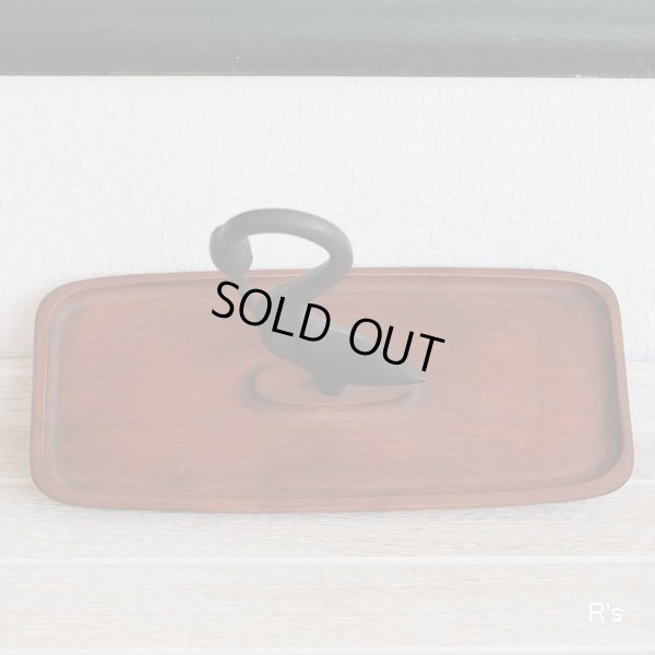 画像6: 木製トレイ　鶴モチーフ　ユーズド美品（ｍ5453）