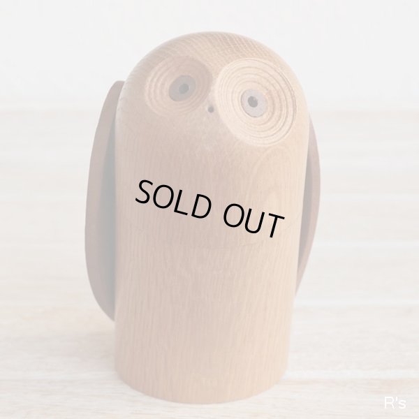 画像2: 木製　ふくろう型　卓上印鑑ケース　ユーズド美品（メ5452）