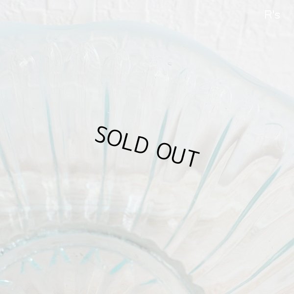 画像6: アンティーク　ガラスボウル　花型　水色（く5474）