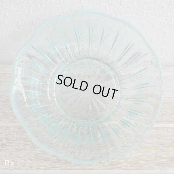 画像3: アンティーク　ガラスボウル　花型　水色（く5474）