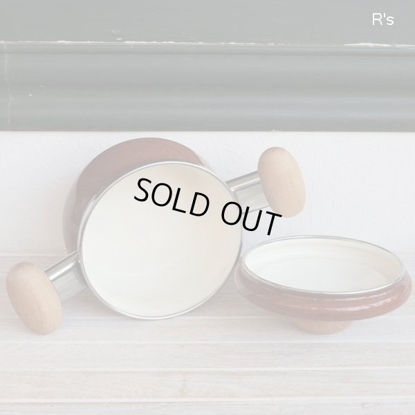 画像3: レトロ　ソースポット　ホーロー両手鍋　15ｃｍ　ブラウン　未使用品（NN5501）