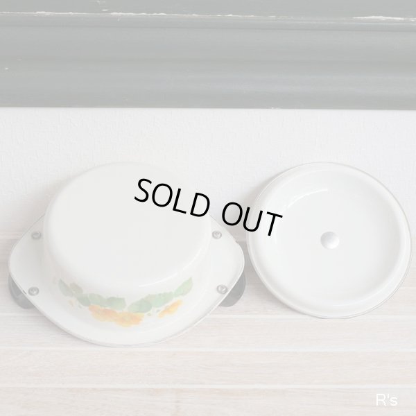 画像6: 象印マホービン　ホーロー両手鍋　15ｃｍ　ルナフラワー　FEB-15　未使用品（あ5517）